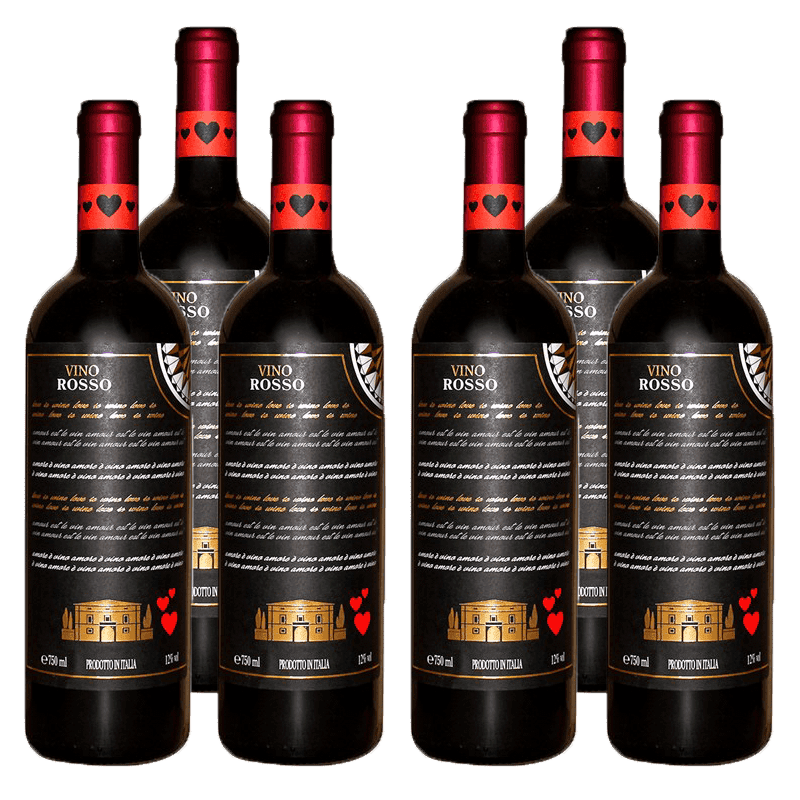 6 Bottles of Red Wine from Italy Love